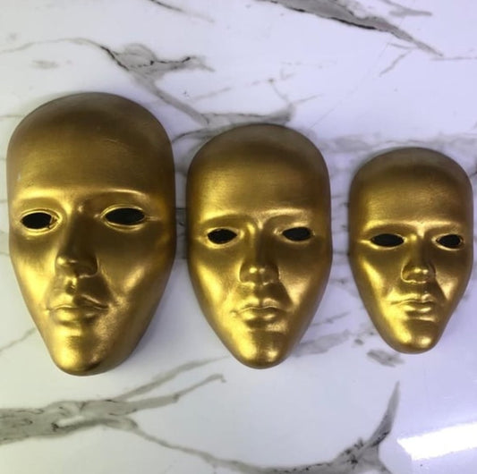 Handmade 3D Mask Wall Art, 3D Wall Hanging Set, 3D Wall Masks, Handmade Abstract Mask Trio, Modern Face Wall Art, Abstract 3D Mask Set