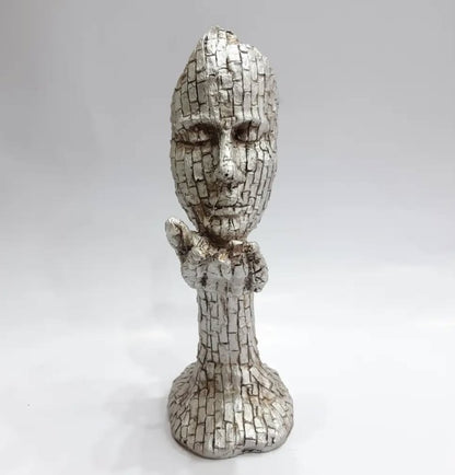 Handmade Abstract Face Statue, Modern Art Sculpture, Handmade Mosaic Face Figurine, Handmade Abstract Head Decor, Handmade Human Face