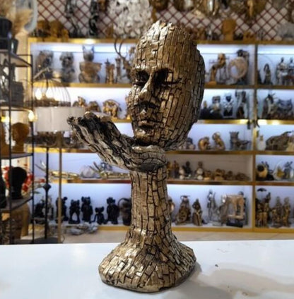 Handmade Abstract Face Statue, Modern Art Sculpture, Handmade Mosaic Face Figurine, Handmade Abstract Head Decor, Handmade Human Face