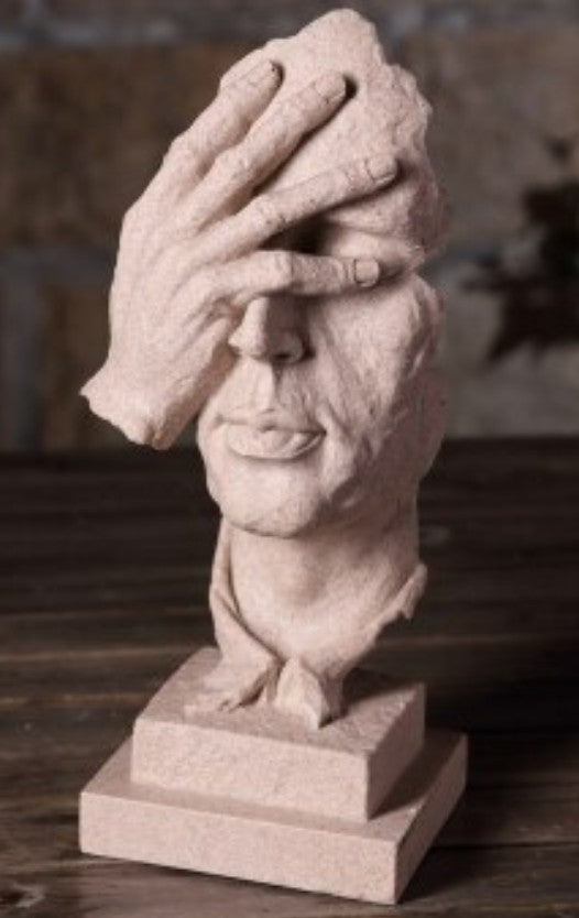 Handmade I Didn’t See Decor, Abstract Face Statue, Modern Art Sculpture, Face Bust