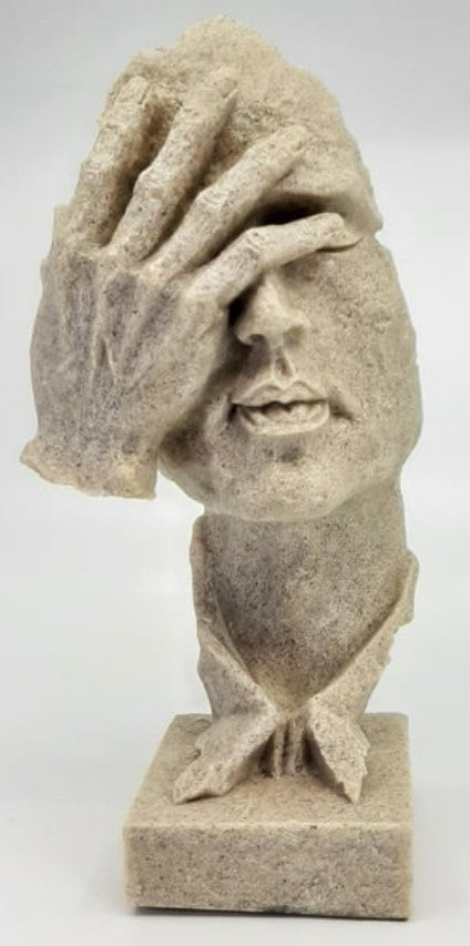 Handmade I Didn’t See Decor, Abstract Face Statue, Modern Art Sculpture, Face Bust