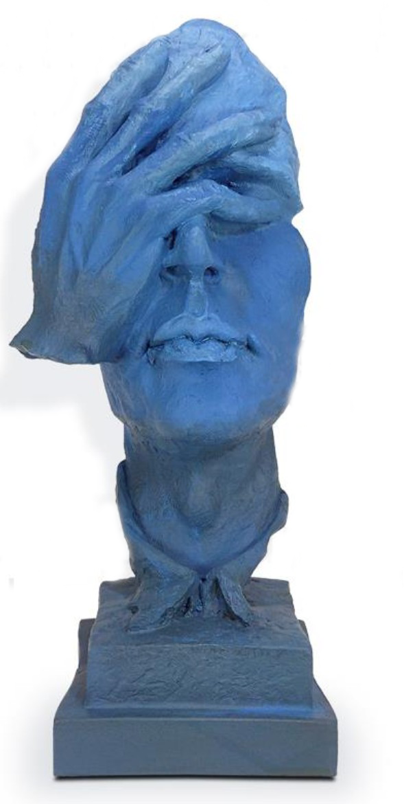 Handmade I Didn’t See Decor, Abstract Face Statue, Modern Art Sculpture, Face Bust