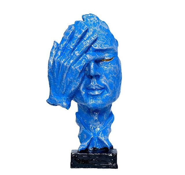 Handmade I Didn’t See Decor, Abstract Face Statue, Modern Art Sculpture, Face Bust