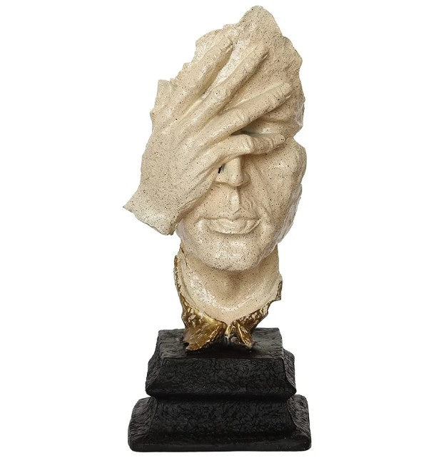 Handmade I Didn’t See Decor, Abstract Face Statue, Modern Art Sculpture, Face Bust