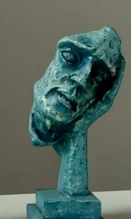 Handmade I Didn’t Hear Decor, Abstract Face Sculpture, Silence Art Statue, Facial Expression Decor