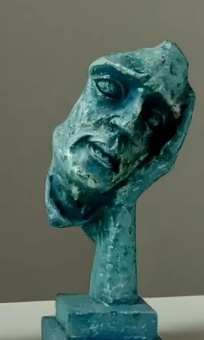 Handmade I Didn’t Hear Decor, Abstract Face Sculpture, Silence Art Statue, Facial Expression Decor