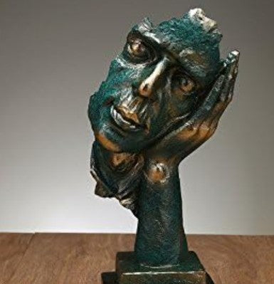 Handmade I Didn’t Hear Decor, Abstract Face Sculpture, Silence Art Statue, Facial Expression Decor