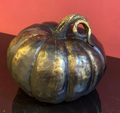Realistic Pumpkin Statue, Large Pumpkin Statue, Autumn Pumpkin Decor, Realistic Harvest Pumpkin Figurine, Rustic Fall Pumpkin Statue