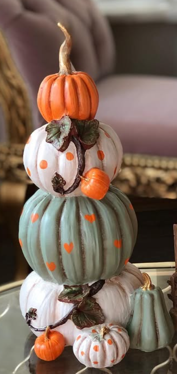Pumpkin Harvest Decor, Gourd Figurine, Striped Pumpkin Decor, Autumn Gourd Figurine, Seasonal Home Decor, Handmade Harvest Decor, Pumpkin Sculpture, Pumpkin Statue, Pumpkin Decor