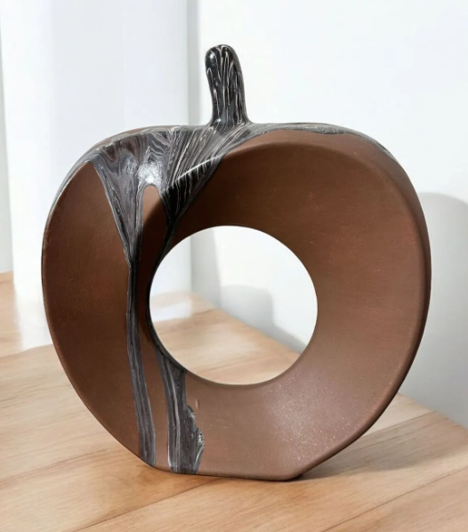 Modern Abstract Apple Sculpture, Artistic Apple Shape Sculpture, Unique Apple Home Decoration, Minimalist Apple Shape Art Decor, Apple Decor