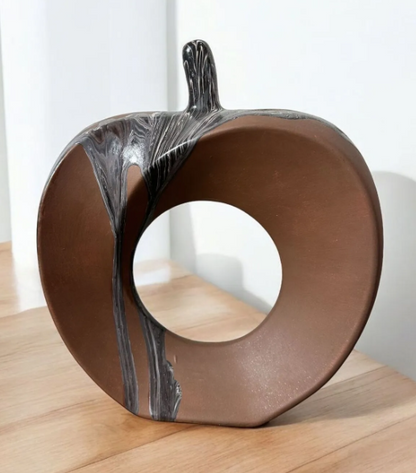 Modern Abstract Apple Sculpture, Artistic Apple Shape Sculpture, Unique Apple Home Decoration, Minimalist Apple Shape Art Decor, Apple Decor