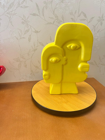 Keramikvase mit Gesichtskunst, Blumenvase mit Gesicht, abstrakte Gesichtsskulptur, Vase im nordischen Stil, nordische rustikale Dekoration, Wohnakzente, Picasso-Vase, Gesichtsvase, Gesichtskunstvase, abstrakte Gesichtsvase