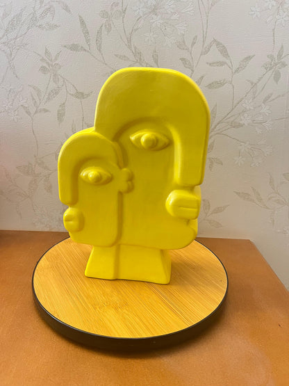 Keramikvase mit Gesichtskunst, Blumenvase mit Gesicht, abstrakte Gesichtsskulptur, Vase im nordischen Stil, nordische rustikale Dekoration, Wohnakzente, Picasso-Vase, Gesichtsvase, Gesichtskunstvase, abstrakte Gesichtsvase
