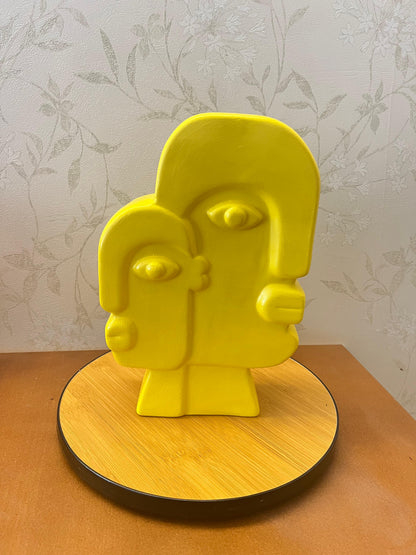 Keramikvase mit Gesichtskunst, Blumenvase mit Gesicht, abstrakte Gesichtsskulptur, Vase im nordischen Stil, nordische rustikale Dekoration, Wohnakzente, Picasso-Vase, Gesichtsvase, Gesichtskunstvase, abstrakte Gesichtsvase