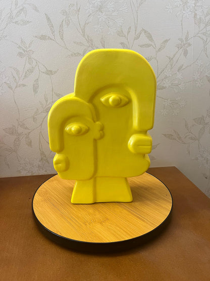 Keramikvase mit Gesichtskunst, Blumenvase mit Gesicht, abstrakte Gesichtsskulptur, Vase im nordischen Stil, nordische rustikale Dekoration, Wohnakzente, Picasso-Vase, Gesichtsvase, Gesichtskunstvase, abstrakte Gesichtsvase