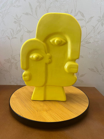 Keramikvase mit Gesichtskunst, Blumenvase mit Gesicht, abstrakte Gesichtsskulptur, Vase im nordischen Stil, nordische rustikale Dekoration, Wohnakzente, Picasso-Vase, Gesichtsvase, Gesichtskunstvase, abstrakte Gesichtsvase