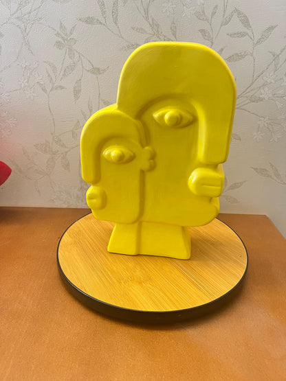 Keramikvase mit Gesichtskunst, Blumenvase mit Gesicht, abstrakte Gesichtsskulptur, Vase im nordischen Stil, nordische rustikale Dekoration, Wohnakzente, Picasso-Vase, Gesichtsvase, Gesichtskunstvase, abstrakte Gesichtsvase