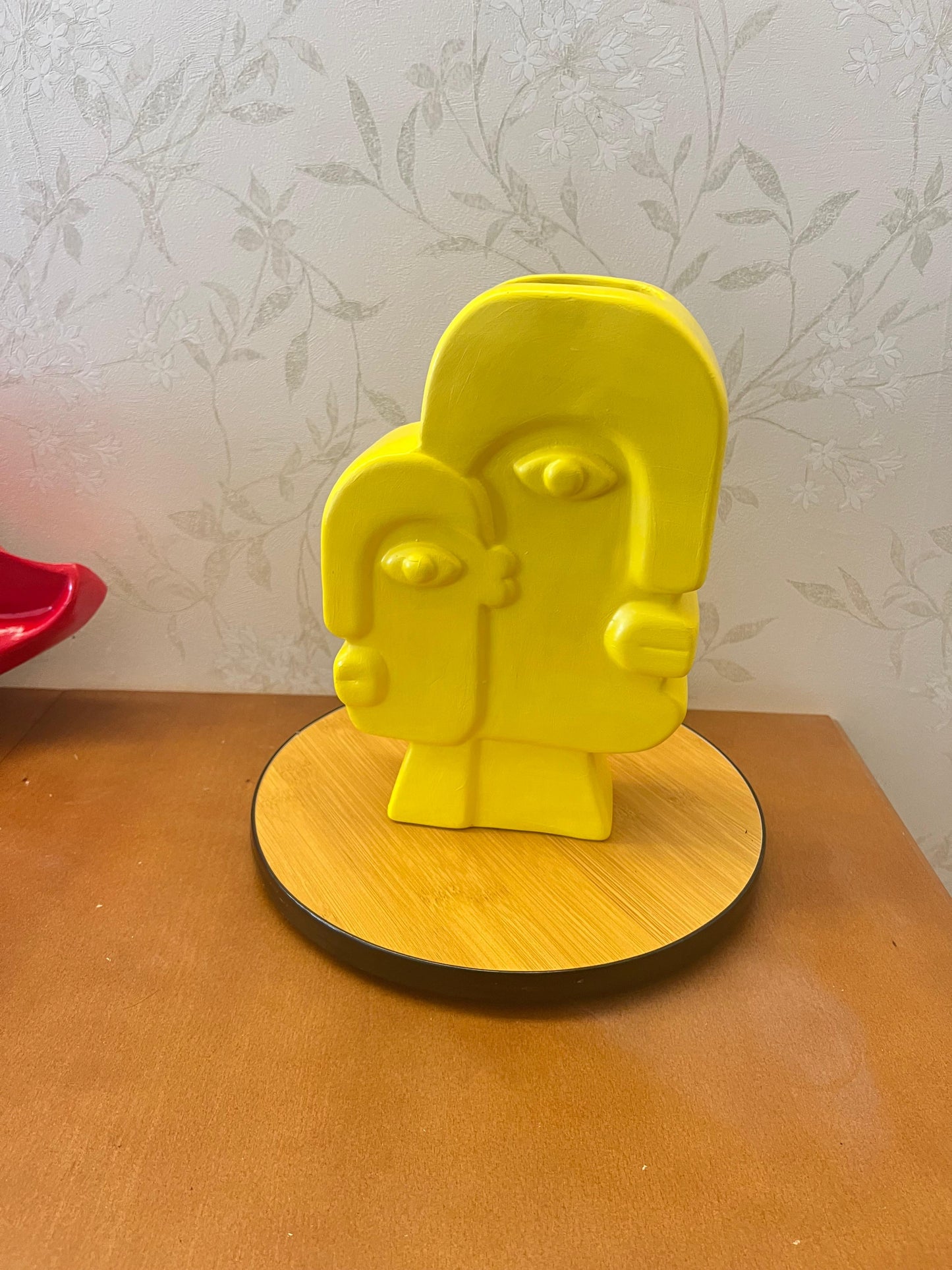 Keramikvase mit Gesichtskunst, Blumenvase mit Gesicht, abstrakte Gesichtsskulptur, Vase im nordischen Stil, nordische rustikale Dekoration, Wohnakzente, Picasso-Vase, Gesichtsvase, Gesichtskunstvase, abstrakte Gesichtsvase