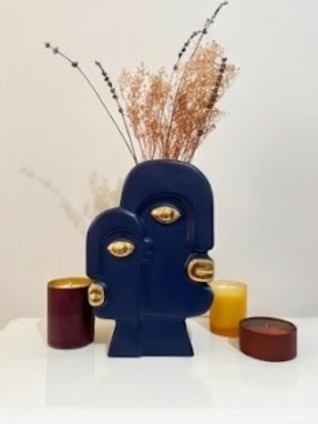 Keramikvase mit Gesichtskunst, Blumenvase mit Gesicht, abstrakte Gesichtsskulptur, Vase im nordischen Stil, nordische rustikale Dekoration, Wohnakzente, Picasso-Vase, Gesichtsvase, Gesichtskunstvase, abstrakte Gesichtsvase