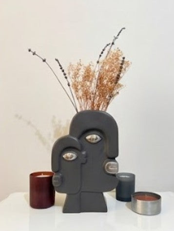 Keramikvase mit Gesichtskunst, Blumenvase mit Gesicht, abstrakte Gesichtsskulptur, Vase im nordischen Stil, nordische rustikale Dekoration, Wohnakzente, Picasso-Vase, Gesichtsvase, Gesichtskunstvase, abstrakte Gesichtsvase