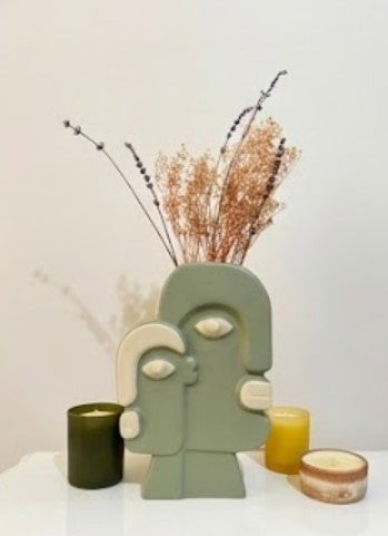 Keramikvase mit Gesichtskunst, Blumenvase mit Gesicht, abstrakte Gesichtsskulptur, Vase im nordischen Stil, nordische rustikale Dekoration, Wohnakzente, Picasso-Vase, Gesichtsvase, Gesichtskunstvase, abstrakte Gesichtsvase