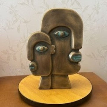 Keramikvase mit Gesichtskunst, Blumenvase mit Gesicht, abstrakte Gesichtsskulptur, Vase im nordischen Stil, nordische rustikale Dekoration, Wohnakzente, Picasso-Vase, Gesichtsvase, Gesichtskunstvase, abstrakte Gesichtsvase