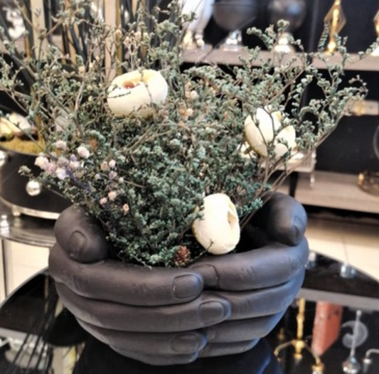 Hand Shaped Flower Pot, Polyester Hand Planter Pot, Modern Hand Shaped Pot, Hand Design Plant Pot, Polyester Hand Flower Vase