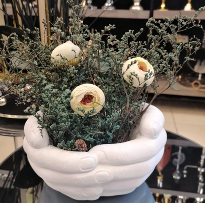 Hand Shaped Flower Pot, Polyester Hand Planter Pot, Modern Hand Shaped Pot, Hand Design Plant Pot, Polyester Hand Flower Vase