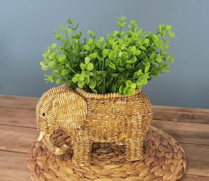 Elephant Shaped Planter Vase, Elephant Planter Pot, Handcrafted Elephant Vase, Animal Shaped Elephant Flower Pot, Cute Elephant Vase
