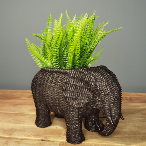 Elephant Shaped Planter Vase, Elephant Planter Pot, Handcrafted Elephant Vase, Animal Shaped Elephant Flower Pot, Cute Elephant Vase