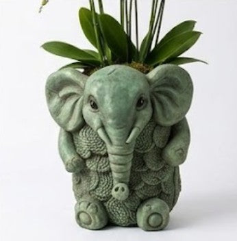 Elephant Planter Vase, Decorative Flower Pot, Polyester Elephant Sculpture, Animal Decor