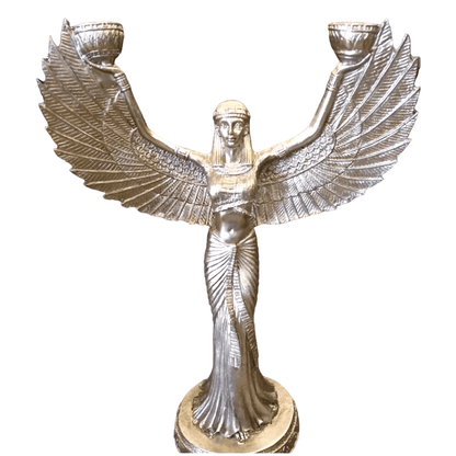 Statua portacandele della dea Iside, portacandele egizio di Iside, portacandele di Iside, candeliere di Iside, decorazione artistica con portacandele di Iside