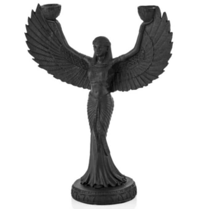Statua portacandele della dea Iside, portacandele egizio di Iside, portacandele di Iside, candeliere di Iside, decorazione artistica con portacandele di Iside