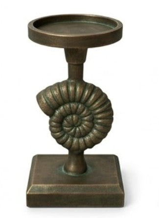 Seashell Candle Holder, Coastal Home Decor, Nautical Table Statue, Shell Sculpture, Ocean Candlesticks