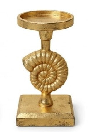 Seashell Candle Holder, Coastal Home Decor, Nautical Table Statue, Shell Sculpture, Ocean Candlesticks