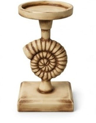 Seashell Candle Holder, Coastal Home Decor, Nautical Table Statue, Shell Sculpture, Ocean Candlesticks