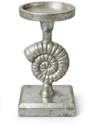 Seashell Candle Holder, Coastal Home Decor, Nautical Table Statue, Shell Sculpture, Ocean Candlesticks
