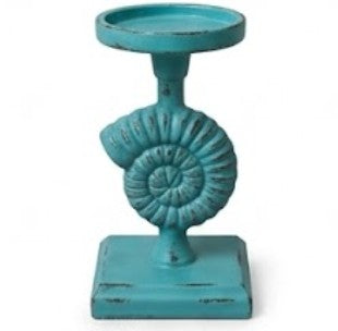 Seashell Candle Holder, Coastal Home Decor, Nautical Table Statue, Shell Sculpture, Ocean Candlesticks