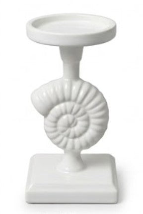 Seashell Candle Holder, Coastal Home Decor, Nautical Table Statue, Shell Sculpture, Ocean Candlesticks