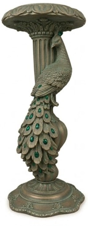 Peacock Candlestick Holder, Decorative Candle Stand, Polyester Peacock Sculpture, Polyester Candle Holder