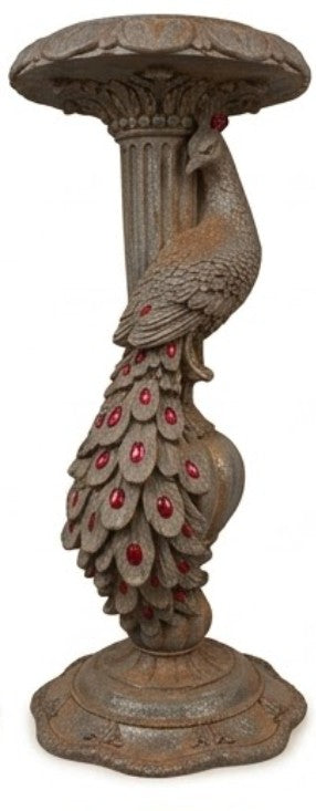 Peacock Candlestick Holder, Decorative Candle Stand, Polyester Peacock Sculpture, Polyester Candle Holder