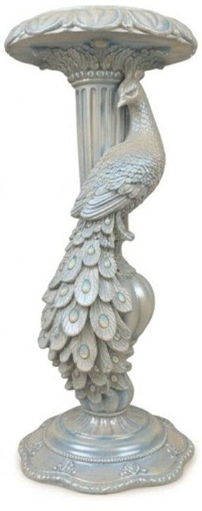 Peacock Candlestick Holder, Decorative Candle Stand, Polyester Peacock Sculpture, Polyester Candle Holder