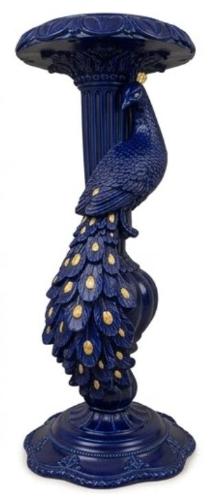 Peacock Candlestick Holder, Decorative Candle Stand, Polyester Peacock Sculpture, Polyester Candle Holder