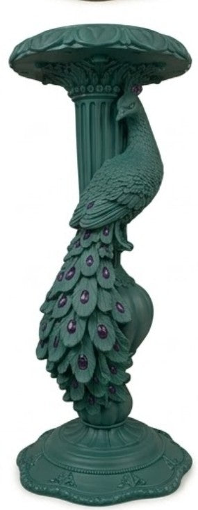 Peacock Candlestick Holder, Decorative Candle Stand, Polyester Peacock Sculpture, Polyester Candle Holder