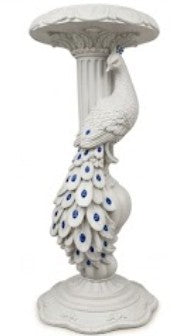Peacock Candlestick Holder, Decorative Candle Stand, Polyester Peacock Sculpture, Polyester Candle Holder