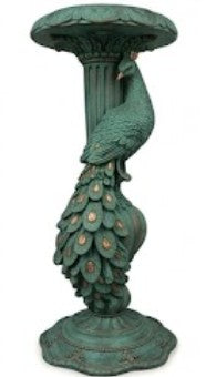 Peacock Candlestick Holder, Decorative Candle Stand, Polyester Peacock Sculpture, Polyester Candle Holder