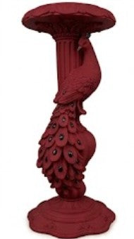 Peacock Candlestick Holder, Decorative Candle Stand, Polyester Peacock Sculpture, Polyester Candle Holder
