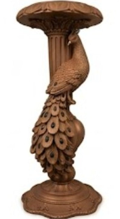 Peacock Candlestick Holder, Decorative Candle Stand, Polyester Peacock Sculpture, Polyester Candle Holder