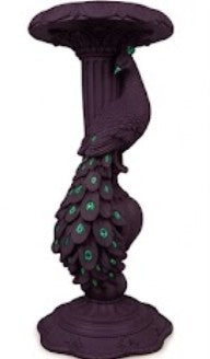 Peacock Candlestick Holder, Decorative Candle Stand, Polyester Peacock Sculpture, Polyester Candle Holder