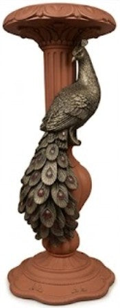 Peacock Candlestick Holder, Decorative Candle Stand, Polyester Peacock Sculpture, Polyester Candle Holder